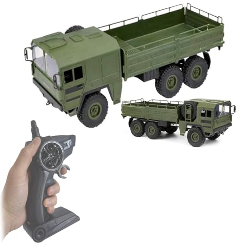 OnundOn RC LKW Ferngesteuert 1:16 Fernbedienung Auto Modell Militär Spielzeug RC Army Truck 2,4G 6WD Q64 Simulation Transporter Ferngesteuerter LKW LASTWAGEN Grün von OnundOn