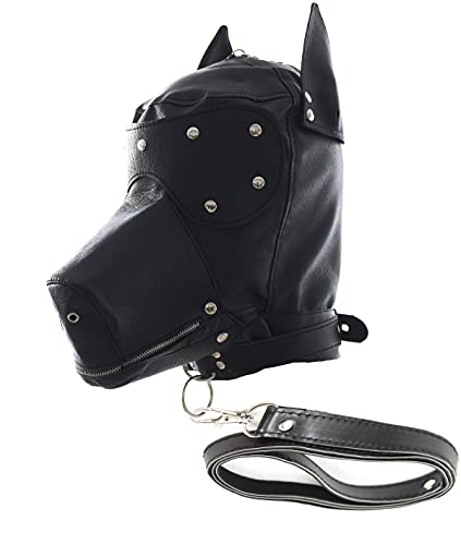 OnundOn Welpenmaske mit Traktionsgürtel Doggy Maske Halloween Lederhaube Maske für Partyspiele Maskerade (Schwarz) OnundOn Welpenmaske mit Traktionsgürtel Doggy Maske Halloween Lederhaube Maske für Partyspiele Maskerade (Schwarz) von OnundOn