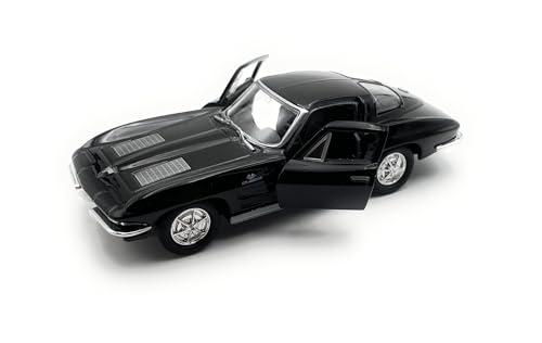 Onwomania Modellauto kompatibel mit Corvette Stingray 1963 Sportwagen 1:34-39 Schwarz Auto Miniatur Fahrzeug Onwomania Modellauto kompatibel mit Corvette Stingray 1963 Sportwagen 1:34-39 Schwarz Auto Miniatur Fahrzeug von Onwomania