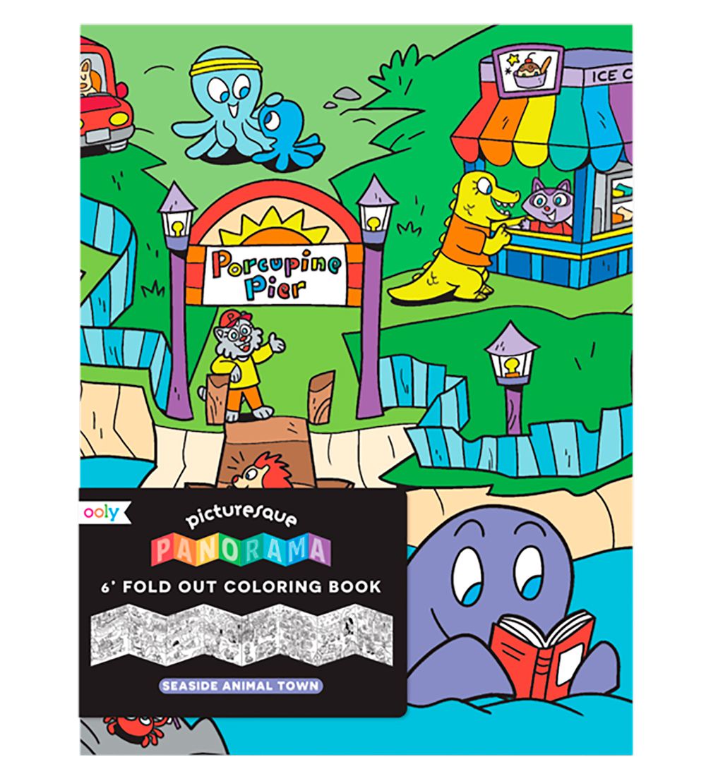 Ooly Ausklappbar Malbuch - Panorama - Seaside Tierstadt - Ooly - One Size - Malbücher Ooly Ausklappbar Malbuch - Panorama - Seaside Tierstadt - Ooly - One Size - Malbücher von Ooly