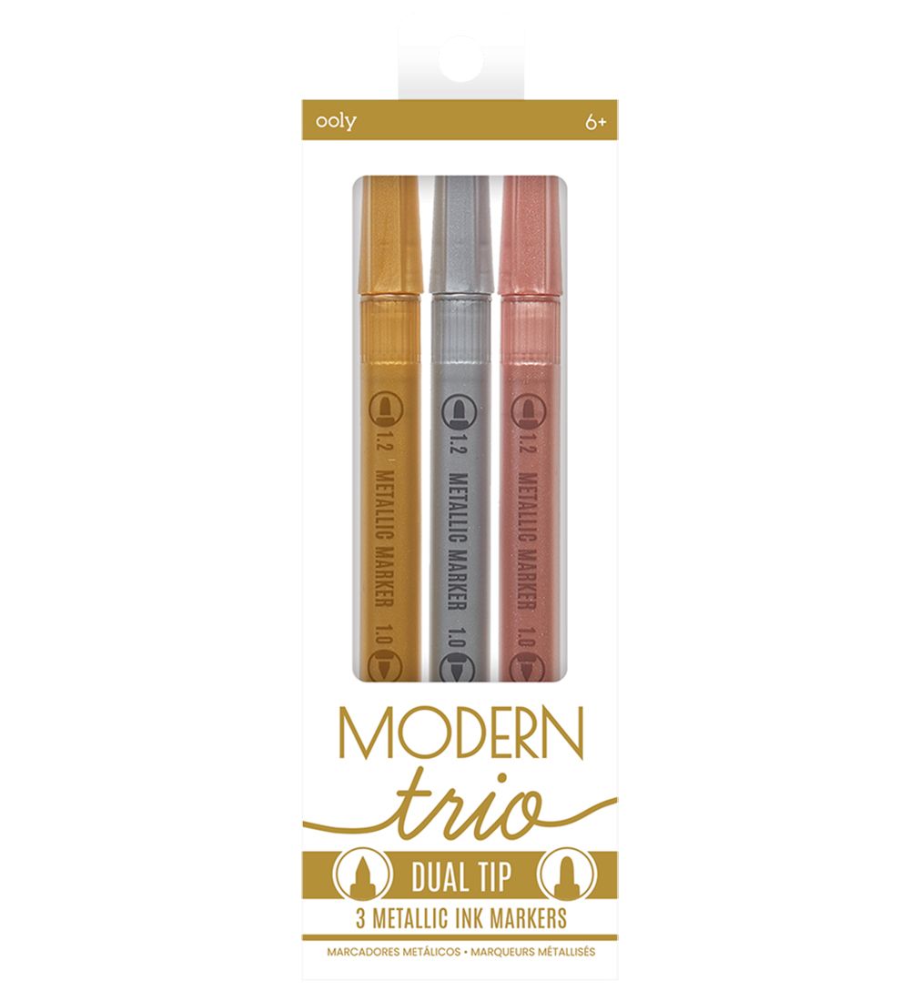 Ooly Doppelseitige Filzstifte - 3 st. - Modern Trio Dual Tip Met - Ooly - One Size - Filzstifte Ooly Doppelseitige Filzstifte - 3 st. - Modern Trio Dual Tip Met - Ooly - One Size - Filzstifte von Ooly