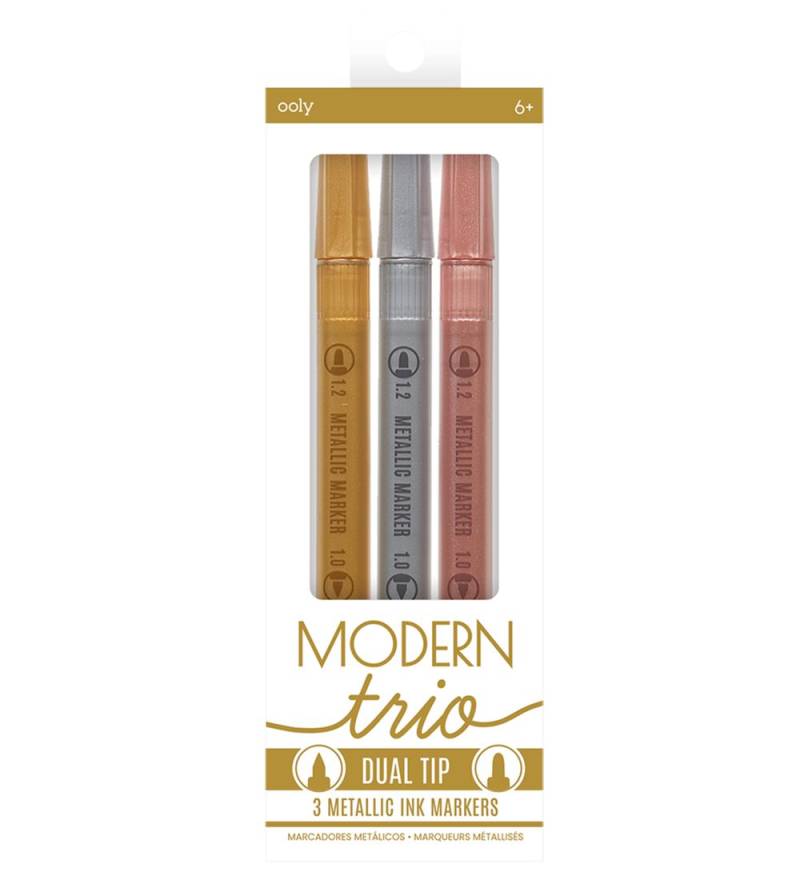 Ooly Doppelseitige Filzstifte - 3 st. - Modern Trio Dual Tip Met - Ooly - One Size - Filzstifte Ooly Doppelseitige Filzstifte - 3 st. - Modern Trio Dual Tip Met - Ooly - One Size - Filzstifte von Ooly