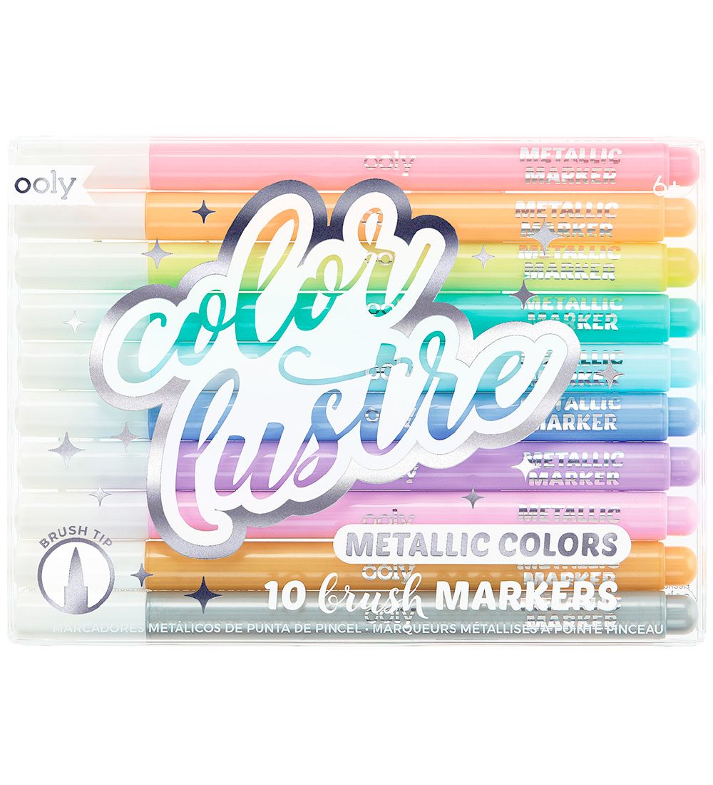 Ooly Tuschen - Metallic Brush Markers - 10 st. - Pastellfarben - Ooly - One Size - Filzstifte Ooly Tuschen - Metallic Brush Markers - 10 st. - Pastellfarben - Ooly - One Size - Filzstifte von Ooly