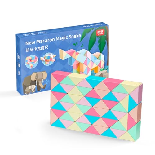 Eine Packung Magic Snake Cube Puzzle-Schlange Geburtstag Weihnachtsfeier Tasche Füller Strumpffüller für Kinder Twist Puzzle Gehirn Teaser Pädagogisches Spielzeug Macaron Multi Color (60 Blöcke) von Oostifun