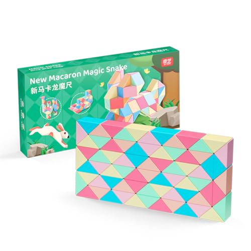 Eine Packung Magic Snake Cube Puzzle-Schlange Geburtstag Weihnachtsfeier Tasche Füller Strumpffüller für Kinder Twist Puzzle Gehirn Teaser Pädagogisches Spielzeug Macaron Multi Color (72 Blöcke) von Oostifun