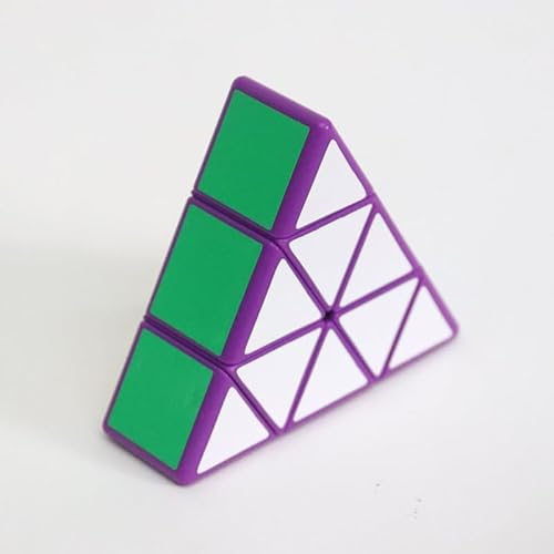 Einzigartige One Layer Dreieck Design Pyramide Pyraminx Dreieck Magic Speed Puzzle Cube Spielzeug (Lila zusammengesetzt mit mehrfarbigen Aufklebern) von Oostifun