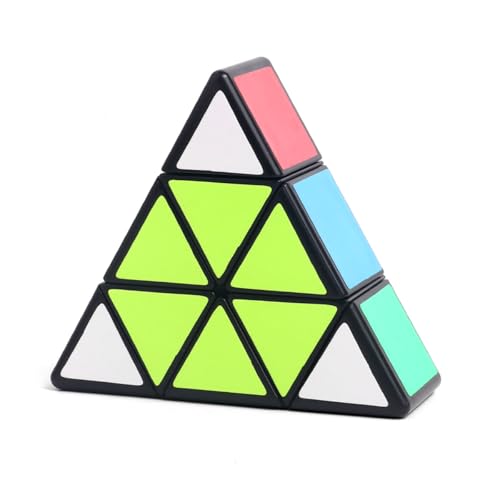 Einzigartige One Layer Dreieck Design Pyramide Pyraminx Dreieck Magic Speed Puzzle Cube Spielzeug (Schwarz montiert mit mehrfarbigen Aufklebern) von Oostifun
