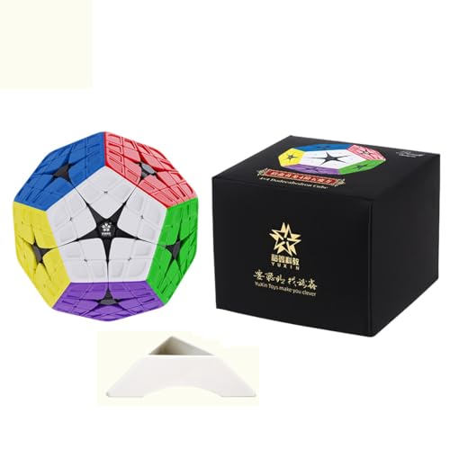 FunnGoo YuXin HuangLong 4x4 Dodekaeder 12 Oberfläche Gigaminx Megaminx 4x4x12 magisches Puzzle Würfel Stickerlos (Standard Ausgabe) von Oostifun