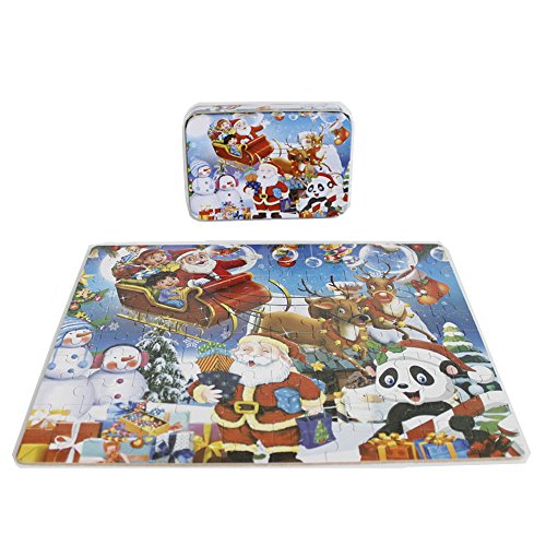 FunnyGoo 100 Stücke Bunte Holz Santa Jigsaw Puzzle Frohe Weihnachten Weihnachtsmann in Einer Box großes Geschenk für Kinder FunnyGoo 100 Stücke Bunte Holz Santa Jigsaw Puzzle Frohe Weihnachten Weihnachtsmann in Einer Box großes Geschenk für Kinder von Oostifun