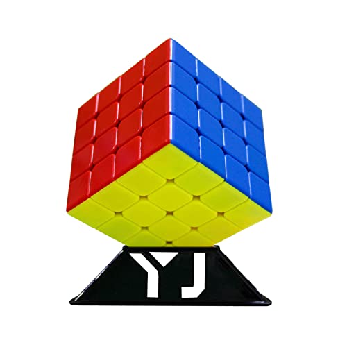 FunnyGoo YJ YongJun ZhiLong Mini Speed Magic Puzzle Cube M Version 4x4 Aufkleber mit Würfel Stand 4x4x4 Mini Zhilong Cube 56mm von Oostifun