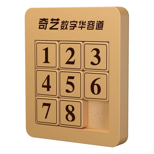 Hölzerne Zahl Dia Puzzle Holz Digital Huarong Straße Digital Math Pädagogisches Puzzle Gehirn Teaser Schiebepuzzle IQ Spiel Spielzeug Schule Party Spielzeug (3x3 Schiebepuzzle) von Oostifun