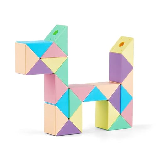 Kreative Nette Macarons Farbschema Magic Snake Cube Magic Ruler Puzzle Twist Toy (24-Blöcke) von Oostifun
