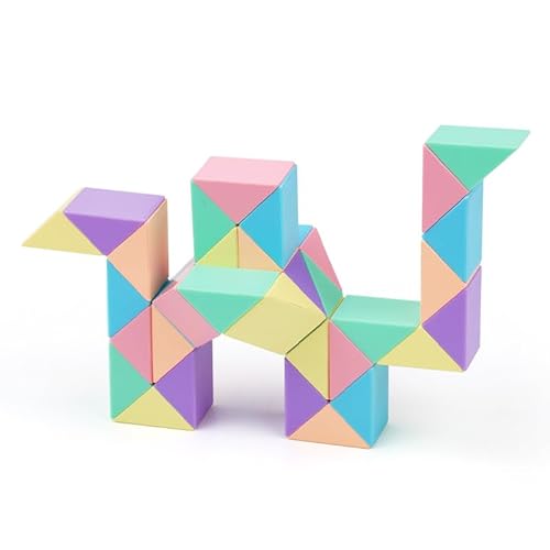 Kreative Nette Macarons Farbschema Magic Snake Cube Magic Ruler Puzzle Twist Toy (36-Blöcke) von Oostifun