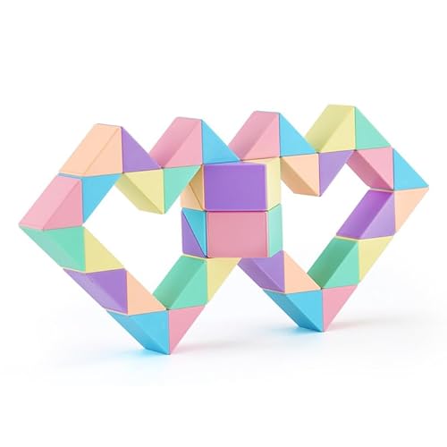 Kreative Nette Macarons Farbschema Magic Snake Cube Magic Ruler Puzzle Twist Toy (48-Blöcke) von Oostifun