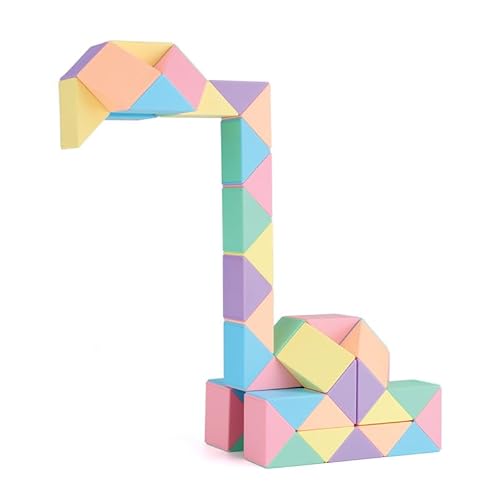 Kreative Nette Macarons Farbschema Magic Snake Cube Magic Ruler Puzzle Twist Toy (60-Blöcke) von Oostifun