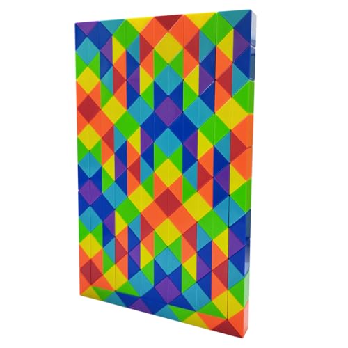 Kreative helle Regenbogen Farbschema Magic Snake Cube Lineal Puzzle Twist Spielzeug Multicolor (240 Blöcke Magic Snake Cube) von Oostifun