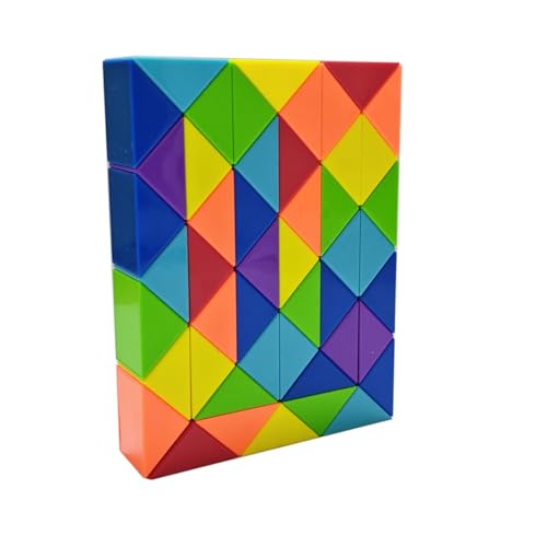 Kreative helle Regenbogen Farbschema Magic Snake Cube Lineal Puzzle Twist Spielzeug Multicolor (48 Blöcke Magic Snake Cube) von Oostifun
