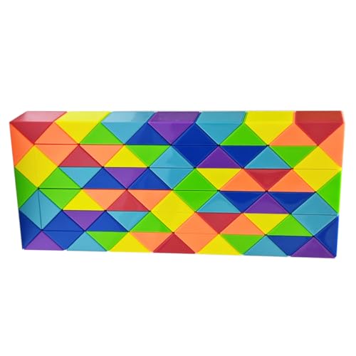 Kreative helle Regenbogen Farbschema Magic Snake Cube Lineal Puzzle Twist Spielzeug Multicolor (84 Blöcke Magic Snake Cube) von Oostifun