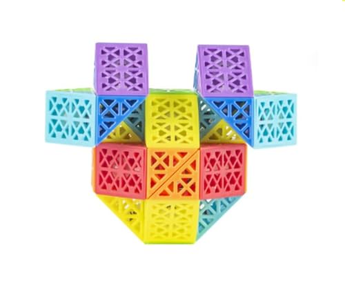 Kreatives Hohlstreifen Design Bright Regenbogen Farbschema Magic Snake Cube Lineal Puzzle Twist Spielzeug Multicolor (36 Blocks Teile Magic Snake Cube) von Oostifun