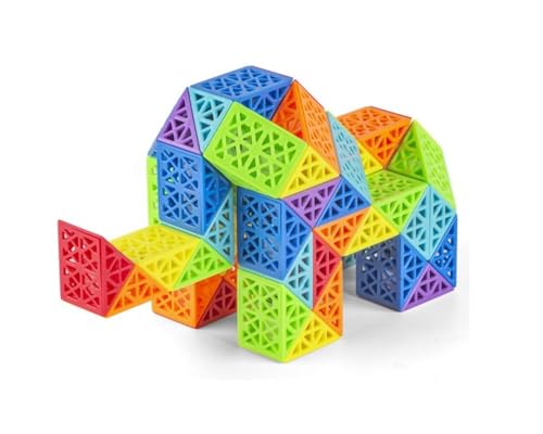 Kreatives Hohlstreifen Design Bright Regenbogen Farbschema Magic Snake Cube Lineal Puzzle Twist Spielzeug Multicolor (60 Blocks Teile Magic Snake Cube) von Oostifun