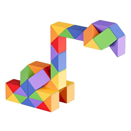 Magic Snake Cube Puzzle-Schlange Geburtstag Weihnachtsfeier Tasche Füller Strumpffüller für Kinder Twist Puzzle Gehirn Teaser Pädagogisches Spielzeug Regenbogenfarbe Multi Color (60 Segmentblöcke) Magic Snake Cube Puzzle-Schlange Geburtstag Weihnachtsfeier Tasche Füller Strumpffüller für Kinder Twist Puzzle Gehirn Teaser Pädagogisches Spielzeug Regenbogenfarbe Multi Color (60 Segmentblöcke) von Oostifun