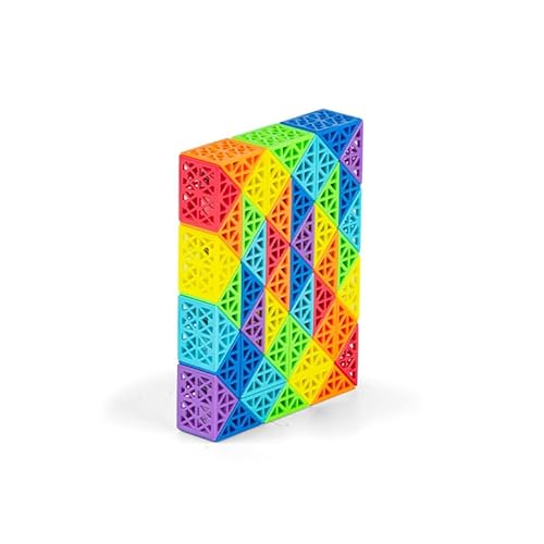 Oostifun Diansheng 24-Teile 3D Puzzle Spielzeug Schlange Puzzles Lineal 24-Segmente Twist Gehirn Teaser Spiele 24-Blöcke Hohl Regenbogen Farbe Intelligenz Spielzeug(24 Blöcke) von Oostifun