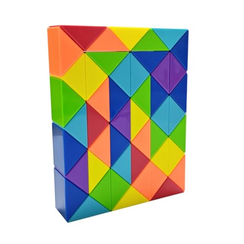 Oostifun Diansheng 48 Teile 3D Puzzle Spielzeug Schlange Puzzles Lineal 48 Segmente Twist Gehirn Teaser Spiele 48 Blöcke Regenbogen Farbe Spielzeug für Kinder und Erwachsene (48 Blöcke) von Oostifun