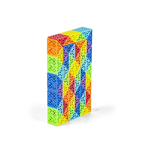 Oostifun Diansheng 72 Teile 3D Puzzle Spielzeug Schlange Puzzles Lineal 72 Segmente Twist Labyrinth Gehirn Teaser Spiele 72 Blöcke Hohl Regenbogen Farbe Intelligenz Spielzeug(72 Blöcke) von Oostifun