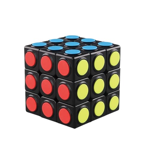 Oostifun Dot Cube Yuandian Dot Aussehen Stil Würfel, Aufkleber Less Cube 3x3x3 Cube 3D Puzzle Glatte Cube Twist Puzzle Schwarz mit einem Würfel Stativ von Oostifun