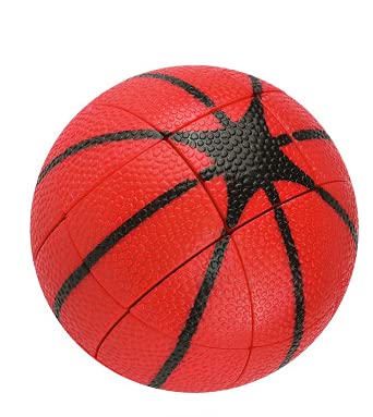 Oostifun FunnyGoo 6 cm Durchmesser Basketball Form Magic Puzzle Cube Magic Ball Intelligente 3D Speed Puzzle Cube Fidget Ball Bildung Spielzeug für Kinder Erwachsene (rot) von Oostifun