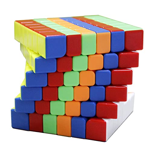 Oostifun FunnyGoo YongJun YJ MGC6 6x6x6 Magic Puzzle Cube MGC 6 M Version Competition 3D Smooth Turning Cube (Stickerless Mehrfarbig) + Würfelständer von Oostifun