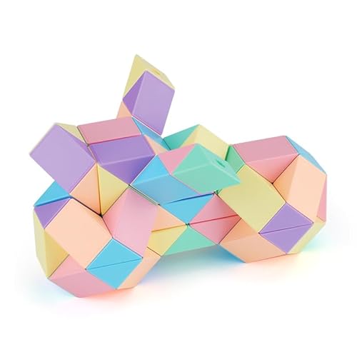 Oostifun Kreative Nette Macarons Farbschema Magic Snake Cube Magic Ruler Puzzle Twist Toy (72-Blöcke) von Oostifun