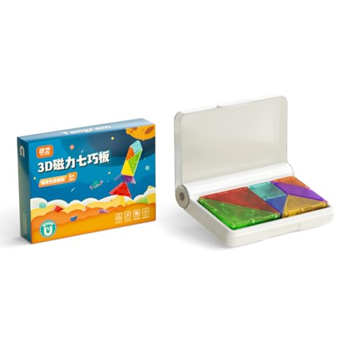 Oostifun M Version Tangram Puzzle Reise Tangram Puzzle Spiele mit Aufbewahrungskoffer für Kinder Intellectual Exploration Frühe pädagogische Spielzeug Gehirn Teaser Geburtstag von Oostifun