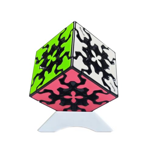 Oostifun MO FANG GE 3x3x3 Gear Cube 5.7cm 3x3 Puzzles Glatte Twist Puzzle Schwarzer Patch Gehirn Teaser mit einem Stativ (Schwarz) von Oostifun