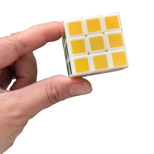 Oostifun Mini 3CM 3x3 Finger Drehwürfel 3x3x3 Puzzle Würfel Glatte Twist Spielzeug Weiß mit Thermotransfer Gedruckt Multicolor Aufkleber von Oostifun