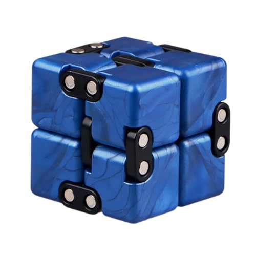 Oostifun Mini Infinity Cube Fidget Schreibtisch Spielzeug Blöcke, Magic Drehen Cube Schreibtisch Sensorische Spielzeug Stress Relief Tool Spiel Zubehör, Blau von Oostifun