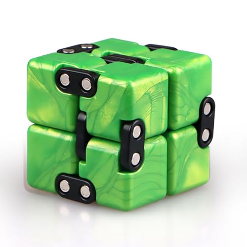 Oostifun Mini Infinity Cube Fidget Schreibtisch Spielzeug Blöcke, Magic Drehen Cube Schreibtisch Sensorische Spielzeug Stress Relief Tool Spiel Zubehör, Grün von Oostifun