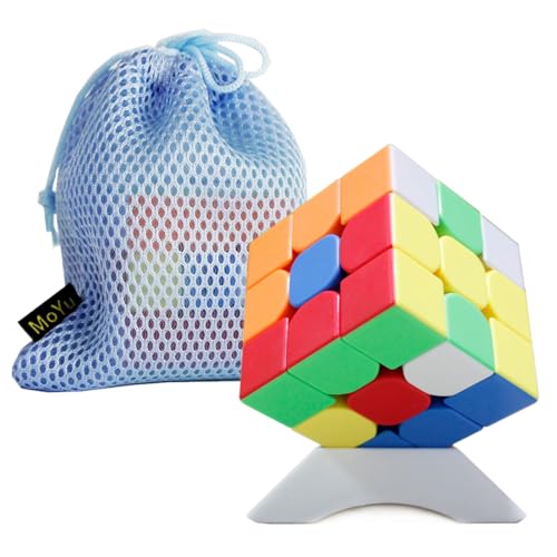 Oostifun MoYu 3x3x3 Puzzle Würfel Spielzeug Stickerless 3x3 3D Drehwürfel mit Display Stand Tasche von Oostifun