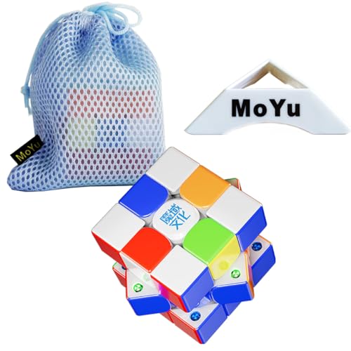 Oostifun MoYu WEILONG V11 M Version 3x3 M Cube Smooth Puzzle Double Adjustment System Puzzles Nanosurface UV Coated with small Bag and One Tripod (Multi Color) von Oostifun