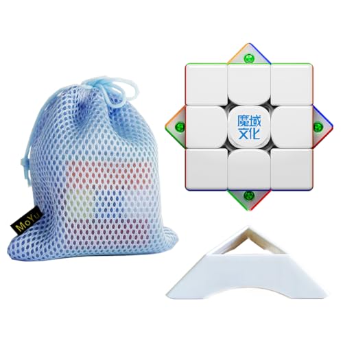 Oostifun MoYu WEILONG V11 M Würfel 8 M Kugelkern Feder Version 3x3 M Würfel Doppelverstellungssystem Nanosurface UV beschichtet Puzzle mit Kleiner Tasche und einem Stativ (Multi Color) von Oostifun