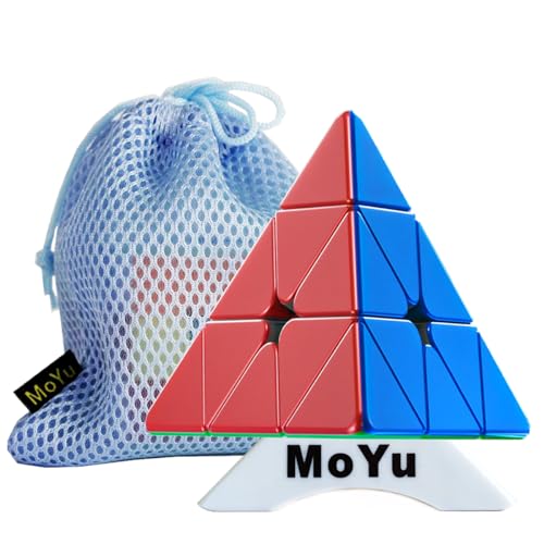 Oostifun Moyu MoFang JiaoShi Meilong Pyraminx M V2 3x3x3x3 Pyraminx M V2 Mehrfarbig Pyraminx Würfel Pyramid Dreieck Vierachs Tetraheder Würfel Mit Einem Würfel Stativ und Einem Würfel Tasche von Oostifun