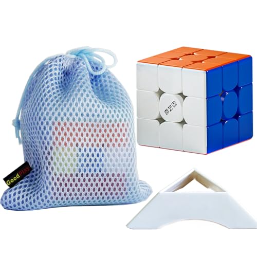 Oostifun QY M Pro 3x3x3 Jingying Version Würfel Puzzles Glatte Twist Puzzle Matte Oberfläche 7 Ebenen des Radstands Einstellung Puzzle mit einem Stativ und Kleiner Tasche (Multicolor) von Oostifun