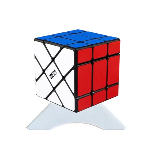 Oostifun QY Mo Fang GE Fisher Yileng S Würfel 3x3x3 Form Mod Twisty Puzzle Unregelmäßige Glatte Würfel Gehirn Teaser Puzzle Spielzeug (Black Patch) von Oostifun