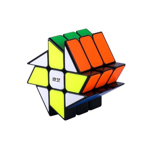 Oostifun QY Mo Fang GE Windmühle S 2x3 Würfel Rad Fenghuolun S 2x3x3 Twisty Puzzle Unregelmäßige Glatte Würfel Puzzles Gehirn Teaser Puzzle Spielzeug mit einem Würfel Stativ(Black Patch) von Oostifun