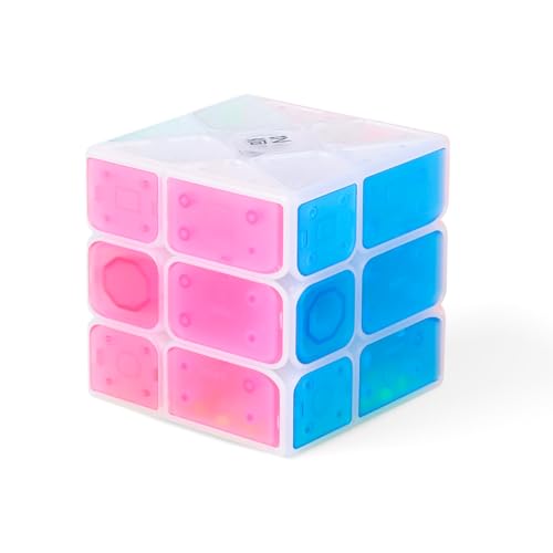 Oostifun Transparenter Eiskristall Mehrfarbiger Würfel Drehen 3D Puzzle (Rad Fenghuolun Windmühle 3x3 Würfel) von Oostifun