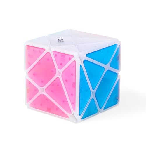 Oostifun Transparenter Eiskristall Mehrfarbiger Würfel Drehen 3D Puzzle (Unregelmäßige Form Shift Mod Achse 3x3 Würfel) von Oostifun