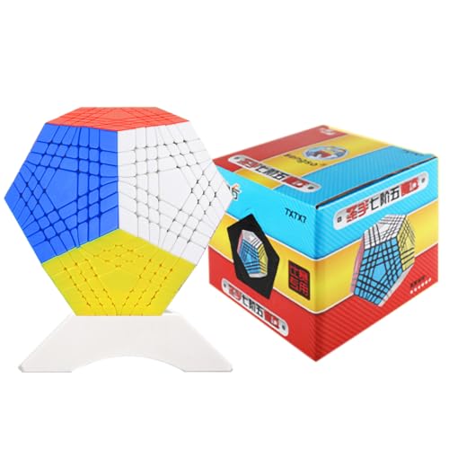 Shengshou 7x7x12 Megaminx Dodekaeder Block Puzzle 7x7 12 Oberfläche Gigaminx Twist magische Puzzles Würfel Mehrfarbiges Stickerless Spielzeug mit einem Würfelständer von Oostifun