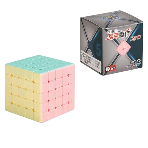 Shengshou Magic Puzzle Cube Pastell Farben, Aufkleber ohne Aufkleber, Macaron Serie Multicolor 3D Würfel Spielzeug (6.3cm 5x5x5 Cube) von Oostifun