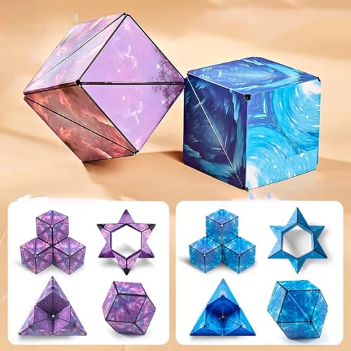 Super schöne Aurora Unendlichkeit Form Verschiebung Würfel Reise Party Füller Weihnachten Geburtstagsgeschenke Über 70 Formen drehen 3D-Puzzle (Blau + Lila) von Oostifun