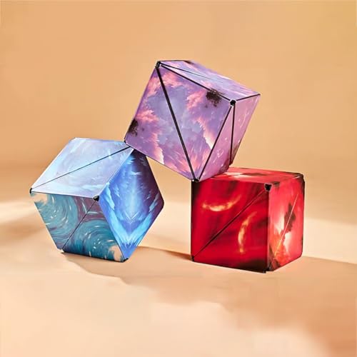 Super schöne Aurora Unendlichkeit Form Verschiebung Würfel Reise Party Füller Weihnachten Geburtstagsgeschenke Über 70 Formen drehen 3D-Puzzle (Blau + Lila + Rot) von Oostifun